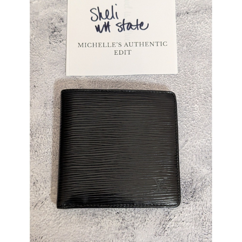 Authenticated with COA Louis Vuitton Marco Epi Black Bifold Wallet